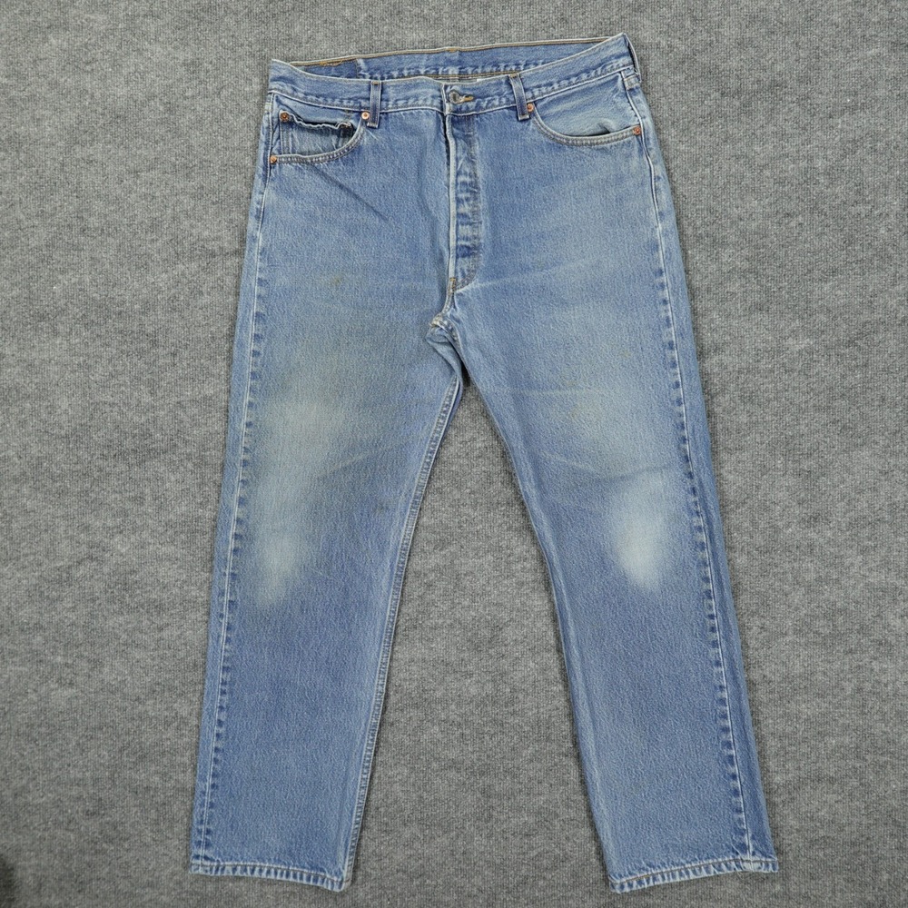 Vintage Levis 501 Mens Jeans 36x31 (Tag 38x34) Blue Original Straight Button Fly